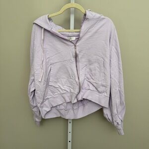storets Lilac Cropped Zip-Up Hoodie Sweater size S/M